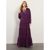 Long Tall Sally Jacquard Boho Maxi Dress - Purple