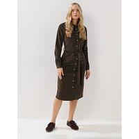 Long Tall Sally Cord Shirt Dress - Brown