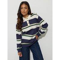 Pixiegirl Petite Stripe Rugby Jumper - Blue