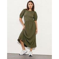 Pixiegirl Petite Textured Midi Dress - Green