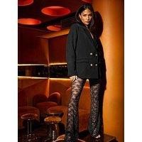 Pixiegirl Petite Lace Kick Flare Trouser - Black