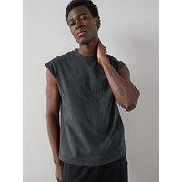 The Very Collection Pure Cotton Washed Oversized Vest - Black