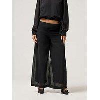 Pixiegirl Petite Chiffon Palazzo Trouser - Black