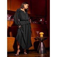 Pixiegirl Petite Frill Tie Waist Dress - Black