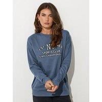 Long Tall Sally Embroidered Sweat - Blue