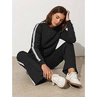 Long Tall Sally Lurex Side Stripe Sweat - Black
