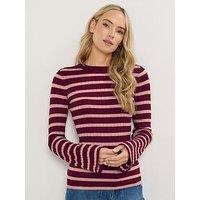 Long Tall Sally Stripe Rib Jumper - Red