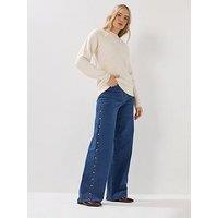 Long Tall Sally Pearl Side Detail Jean 34" - Blue