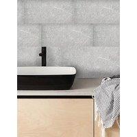 Living And Home Monet Gray Pvc 10 Pack Self-Adhesive Waterproof Easy Peel-And-Stick Installation Marble Tile Stickers 60X30Cm