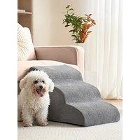 Living And Home 3 Steps Non-Slip Pet Steps With Removable Cover In Grey