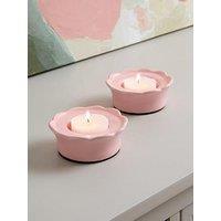 The Very Collection Set Of 2 Scallop Edge Ceramic Candle Holders