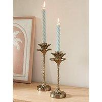 The Very Collection Set Of 2 Palm Tree Candlestick Holder