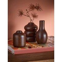 The Very Collection Set Of 3 Mango Wooden Vases