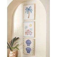 The Very Collection Palm Springs Set Of 3 Food/Shell Canvas