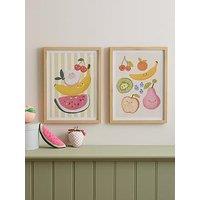 The Very Collection Set Of 2 Kids Fruit Canvas Wall Art
