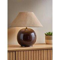 The Very Collection Brown Ceramic Sphere Table Lamp