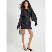 River Island Long Sleeve Cape Mini Dress - Black