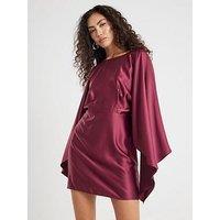 River Island Long Sleeve Cape Mini Dress - Purple