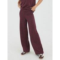 River Island Lurex Wide Leg Trouser - Red