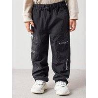 The Very Collection Boys Smiley Graphic Cargo Trousers - Black