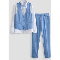 The Very Collection Boys 4-Piece Waistcoat, Shirt Shorts And Bow Set - Blue