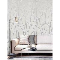 Living And Home Beige Geometric 3D Striped Patterned Non Woven Embossed Patterned Wallpaper