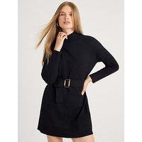 River Island Belted Jumper Dress - Black