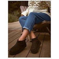 Yours Extra Wide Fit Fur Boot - Black