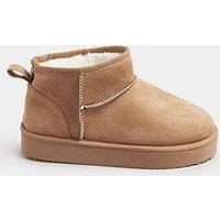 Yours Extra Wide Fit Fur Boot - Brown