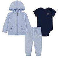 Nike Infant Unisex 3 Piece Bodysuit Pants Set - Blue