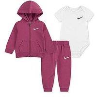 Nike Infant Girls 3Pc Bodysuit Pant Set - Red