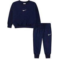 Nike Kids Unisex Essential Fleece Crew Set - Navy