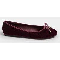 Long Tall Sally Velvet Ballet Pump - Red