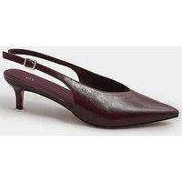 Long Tall Sally V Cut Kitten Heel Slingbacks - Red