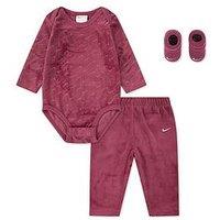 Nike Infant Girls 3Pc Velour Swoosh Box - Red