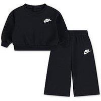 Nike Infant Girls Crew Wide Leg Pants Set - Black