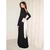Michelle Keegan Bodycon Maxi Dress With Bow - Black