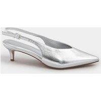 Long Tall Sally V Cut Kitten Heel Slingbacks - Black