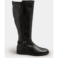 Long Tall Sally Knee Leather Riding Boot - Black