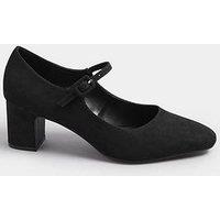 Long Tall Sally Pointed Toe Block Heel Mary-Jane - Black
