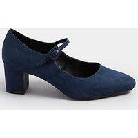 Long Tall Sally Pointed Block Heel Mary-Jane - Blue