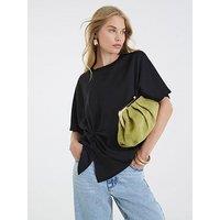 River Island Knot Front Blouse - Black