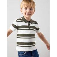 The Very Collection Boys Short Sleeve Knitted Polo Top - Green