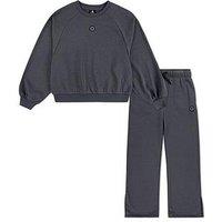 Converse Junior Girls Raglan Sweatshirt & Pants Set - Grey