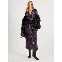 River Island Long Sleeve Twist Front Dress - Red