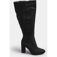 Yours Extra Wide Fit Heeled Knee High Boot - Black
