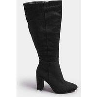 Yours Wide Fit Heeled Knee High Boot - Black