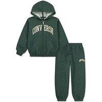 Converse Junior Boys Heritage Full Zip Set - Green