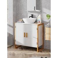 Living And Home 60X30X60Cm Dual-Door Under Sink Cabinet Bamboo Framed