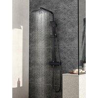 Living And Home 8 Inch Square Thermostatic Shower Faucet Set Black